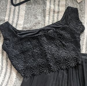 TWO PIECE BLACK FORMAL DRESS